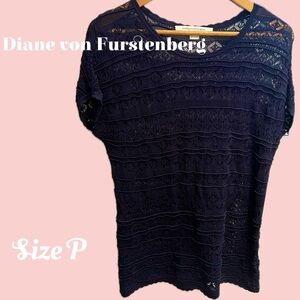 Diane von Furstenberg Open Weave Blouse 💙